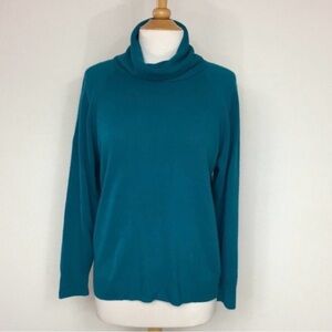 3/$25 Vintage Designers Originals Teal Soft Turtleneck Sweater M/L Classic Retro